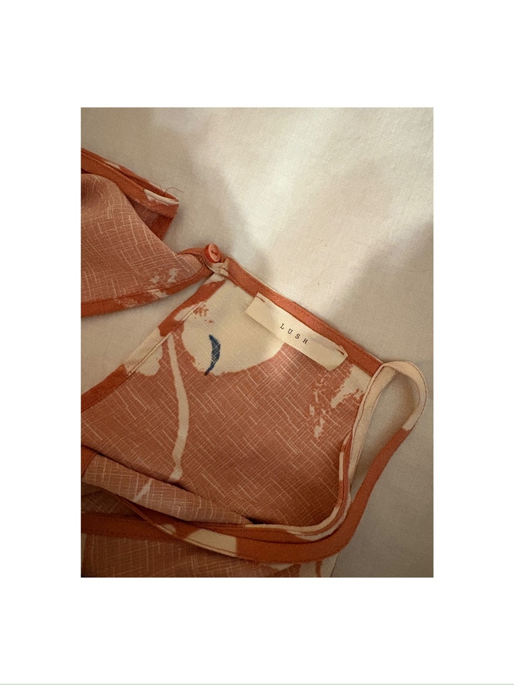 Lush Brand Rust Floral Tiered Spaghetti-Strap Romper. Only Worn Once. - Picture 3 of 3